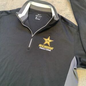 Nike Rockstar Energy Drink LS Pullover Black Dri-Fit 1/4 Zip Men’s Large NWOT